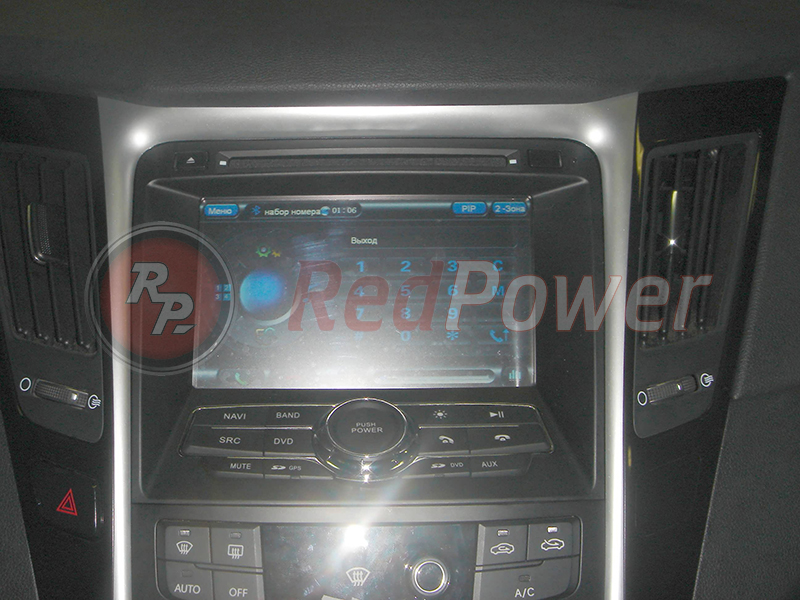 Автомагнитола RedPower в автомобиле Hyundai Sonata
