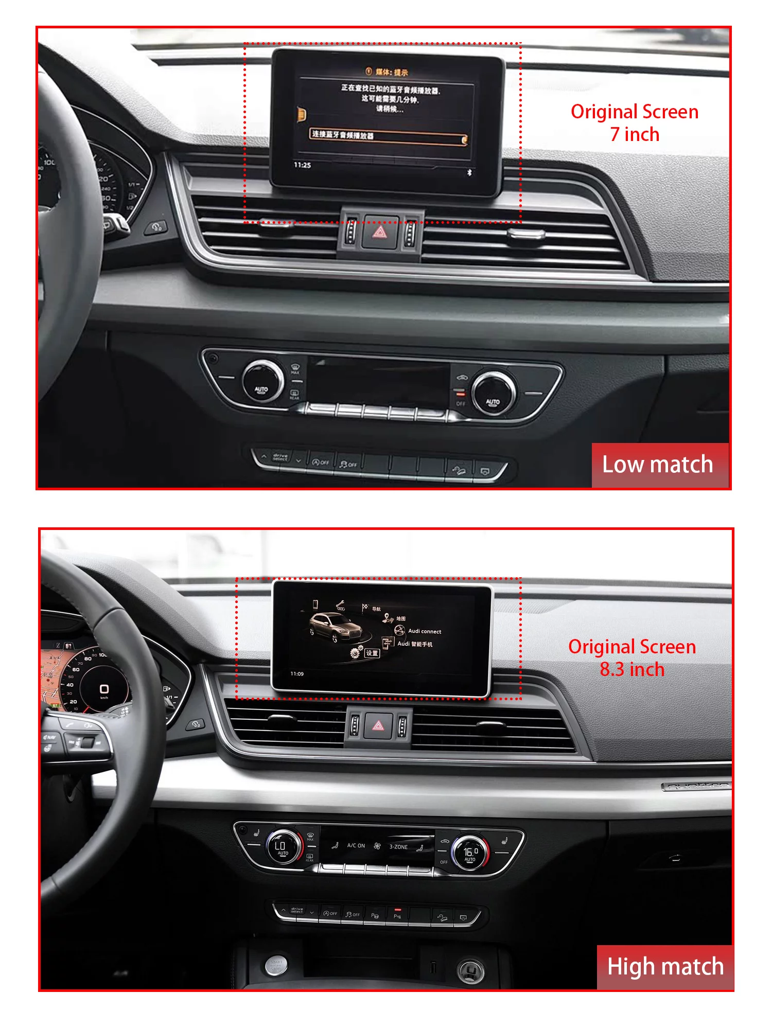 Автомагнитола RedPower 85552XL SPLIT для Audi Q5 (FY) (2017-2024) с штатным экраном 7'