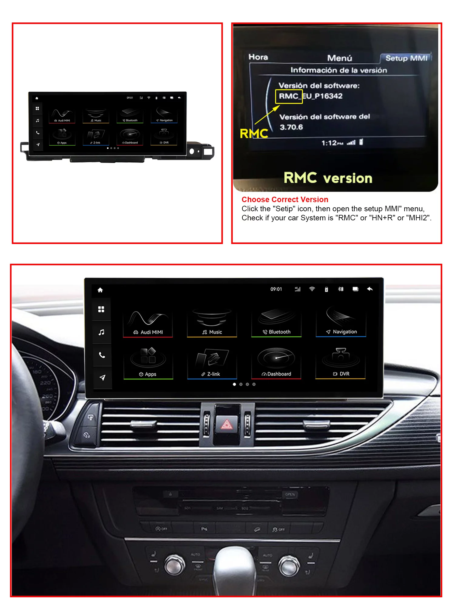 Автомагнитола RedPower 85451XLRMC SPLIT для Audi A6 (С7) (2012-2018) с RMC