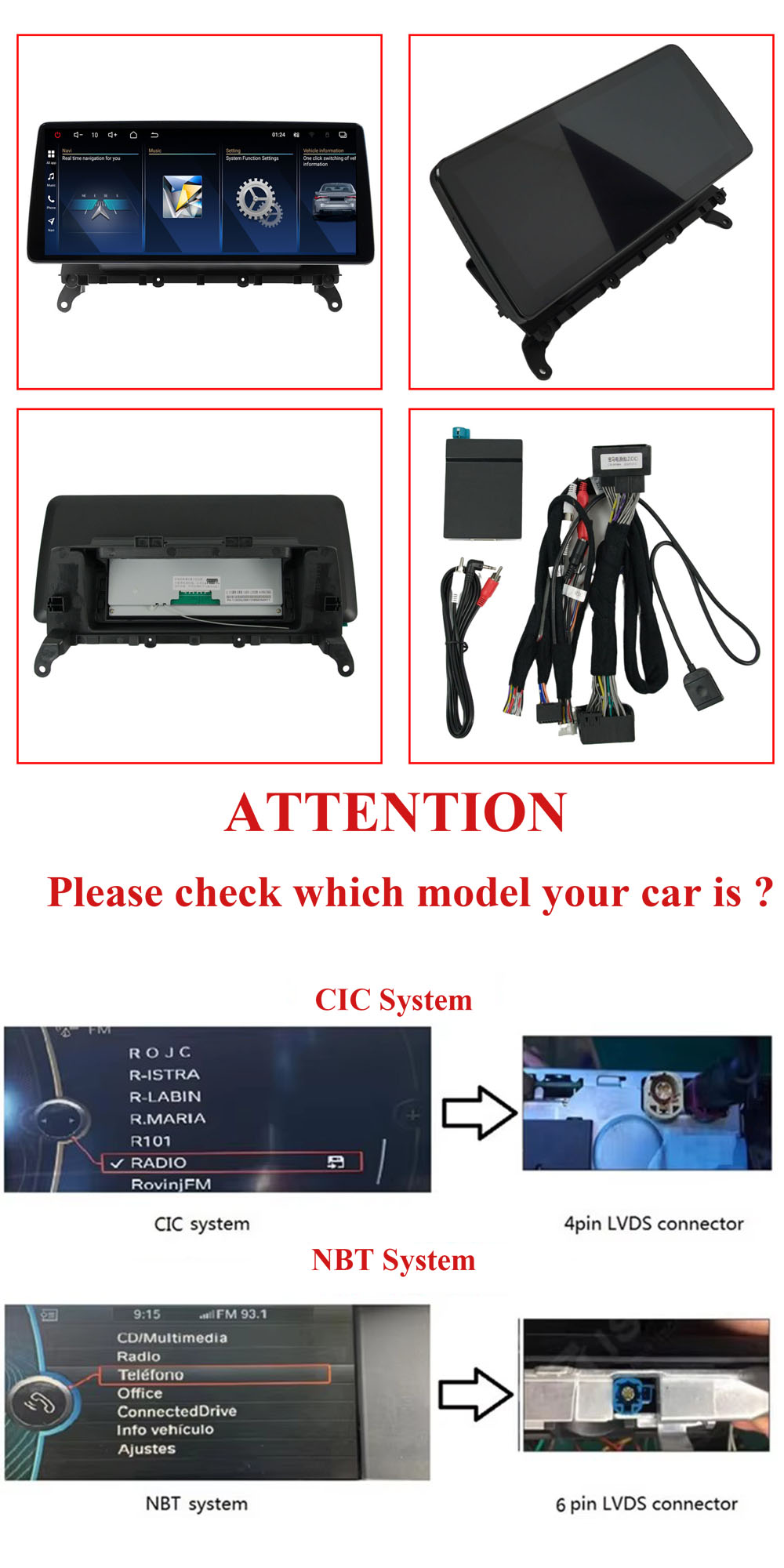 Автомагнитола RedPower 85602XLNBT SPLIT для BMW X3 (F25) (2010-2017) с системой NBT
