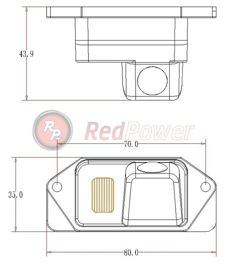 Размеры камера заднего вида RedPower MIT106P Premium
