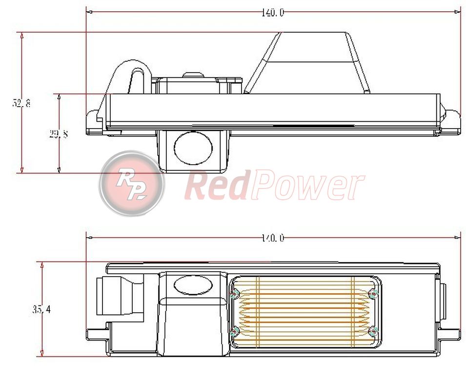 Размеры камеры парковки RedPower TOY046P Premium