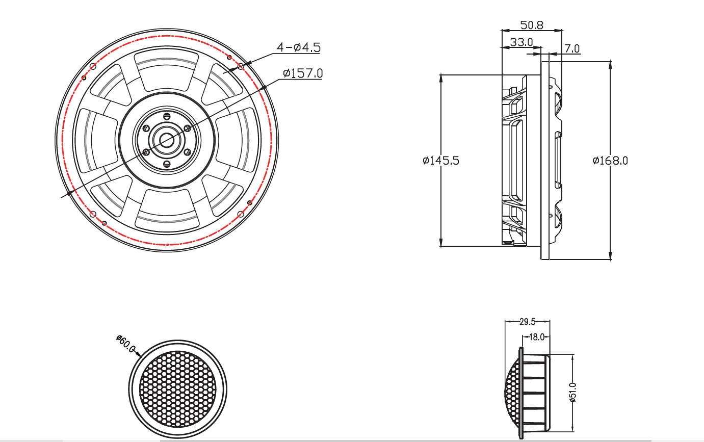 Комплект двухкомпонентной акустики премиум класса RedPower RP-016 ver.2 (16см / 6,5 дюйма)