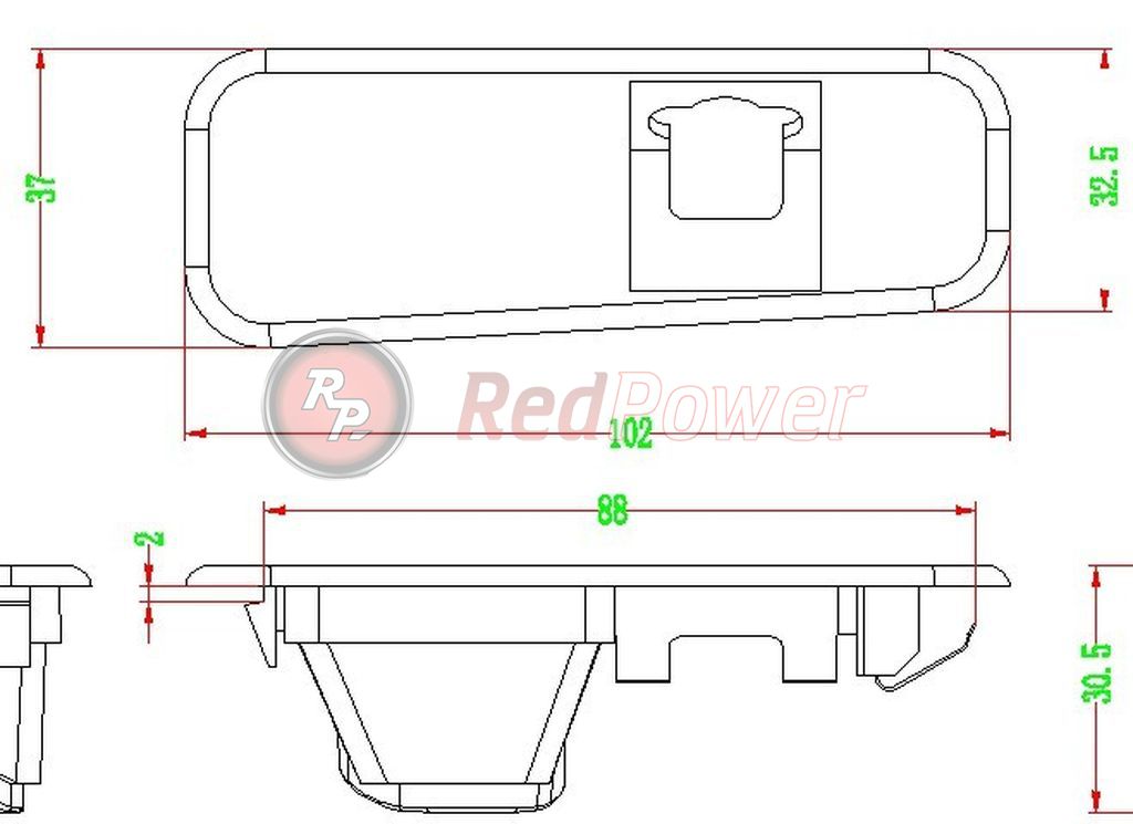 Размеры камеры парковки RedPower KIA196P Premium