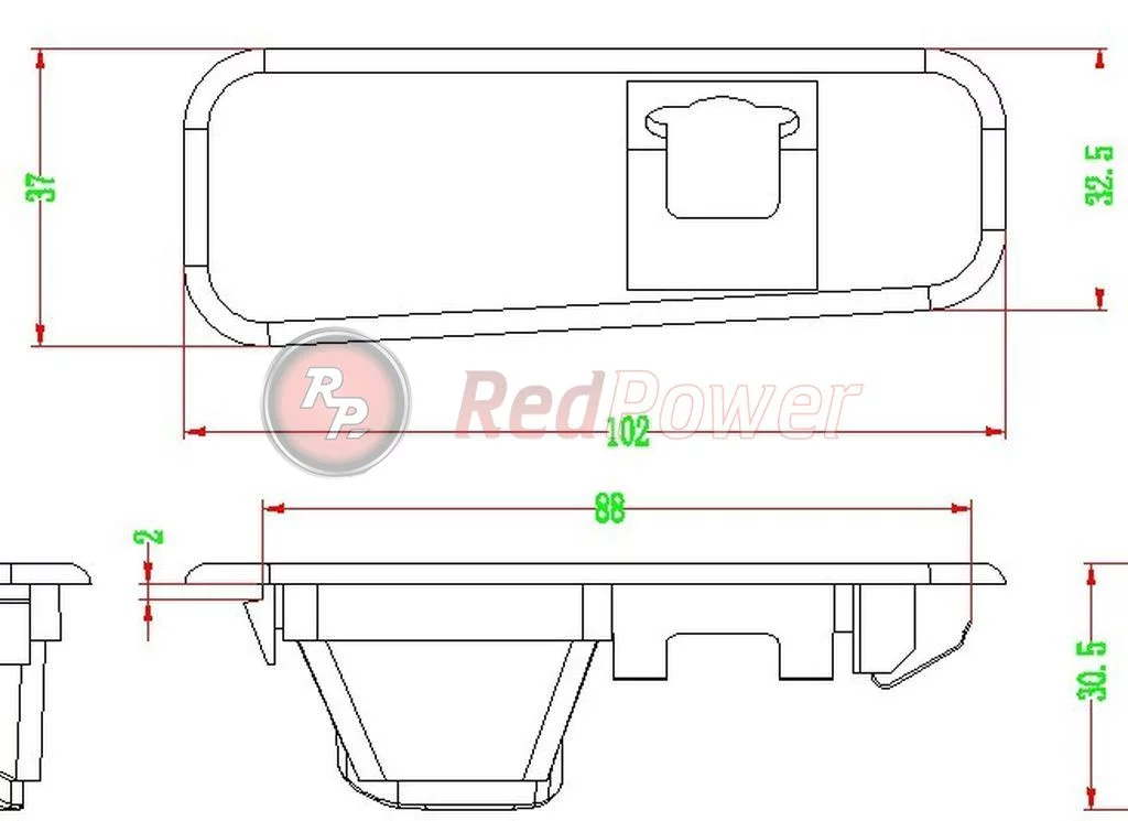 Размеры камеры парковки RedPower KIA196P Premium Размеры камеры парковки RedPower KIA196P Premium