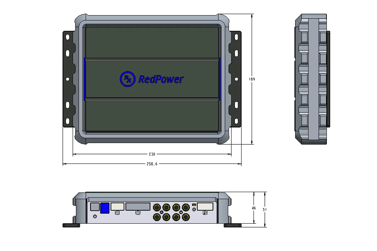 размеры Универсальный Процессорный усилитель 12CH Redpower top размеры