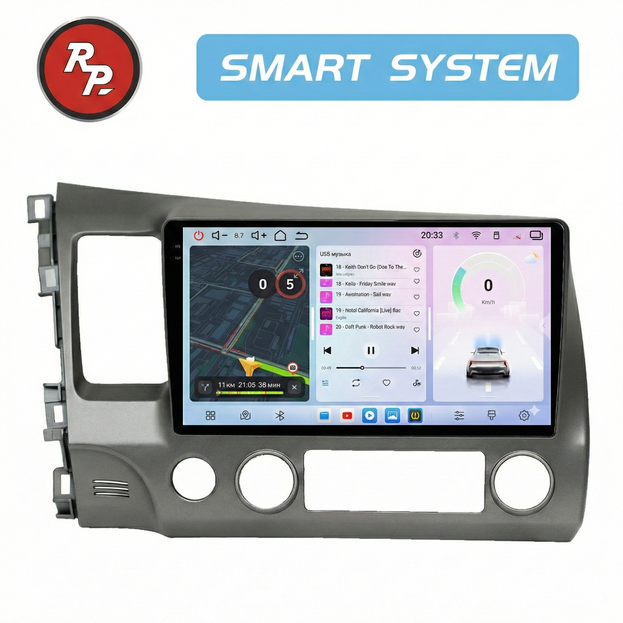 Автомагнитола RedPower 80024 для Honda Civic 8-поколение (09.2005-03.2012)