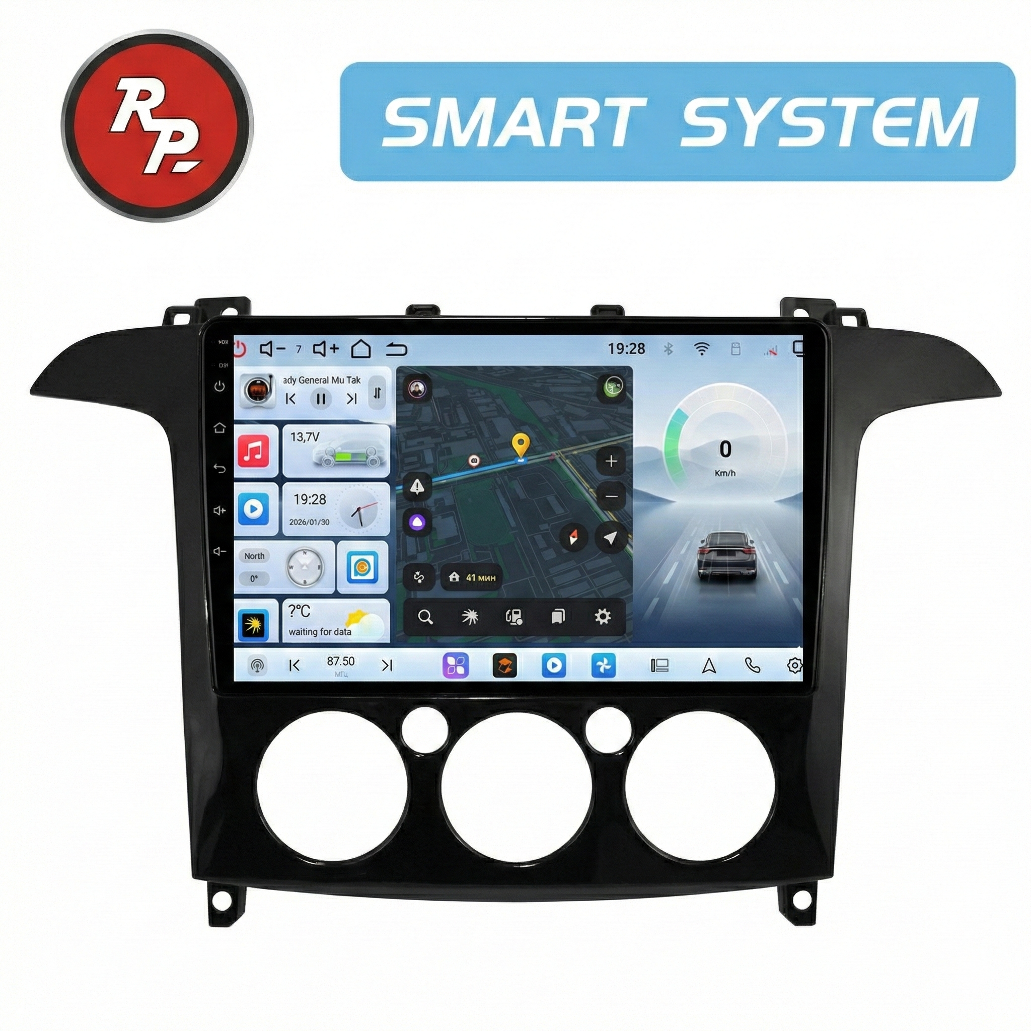 Автомагнитола RedPower 80135G для Ford S-MAX с кондиционером (03.2006-04.2015) глянец
