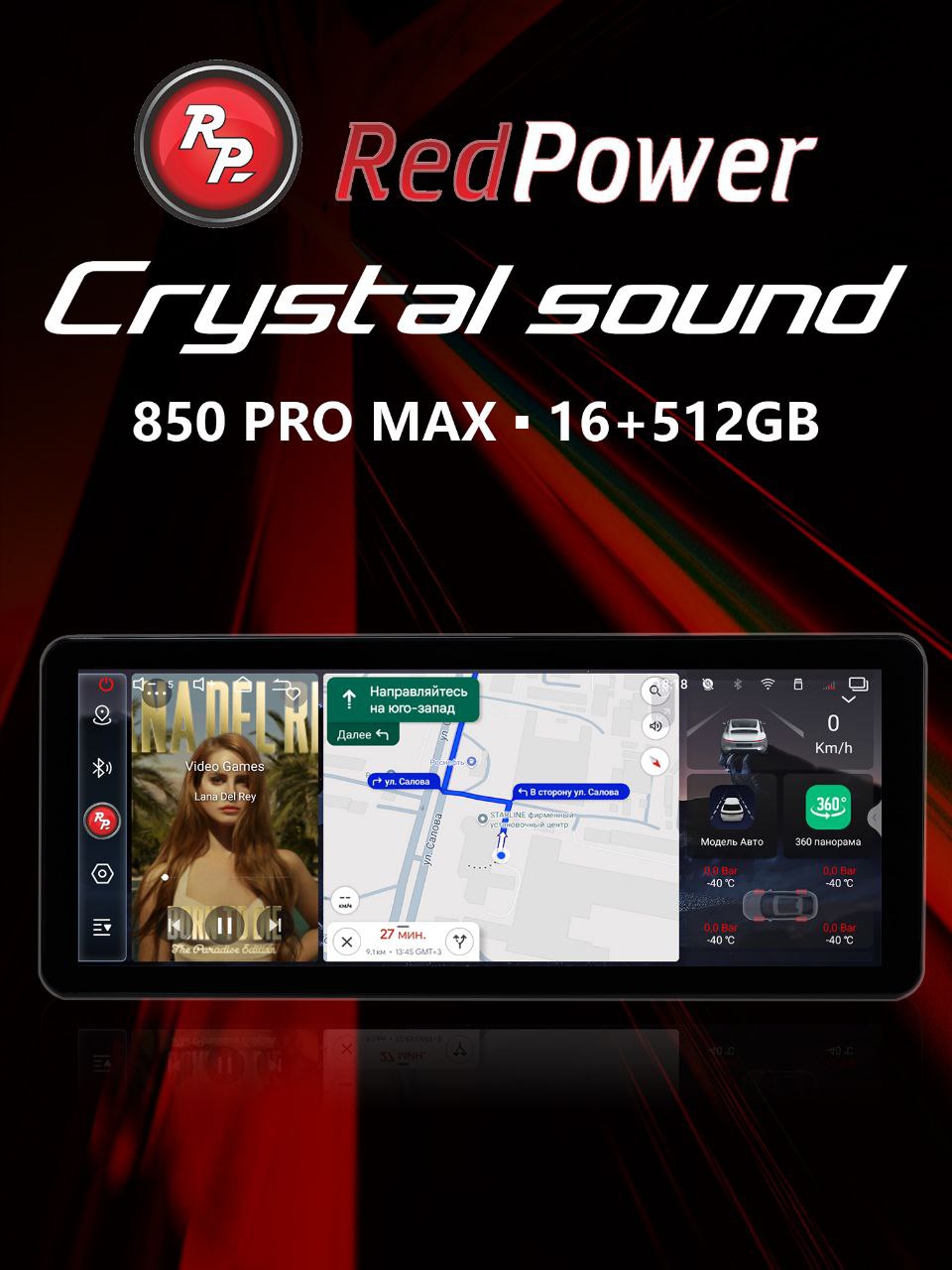 Автомагнитола RedPower 850PROmax - 16/512 Гб 12,3' XLM SPLIT (Mercedes Style) без рамки и проводки