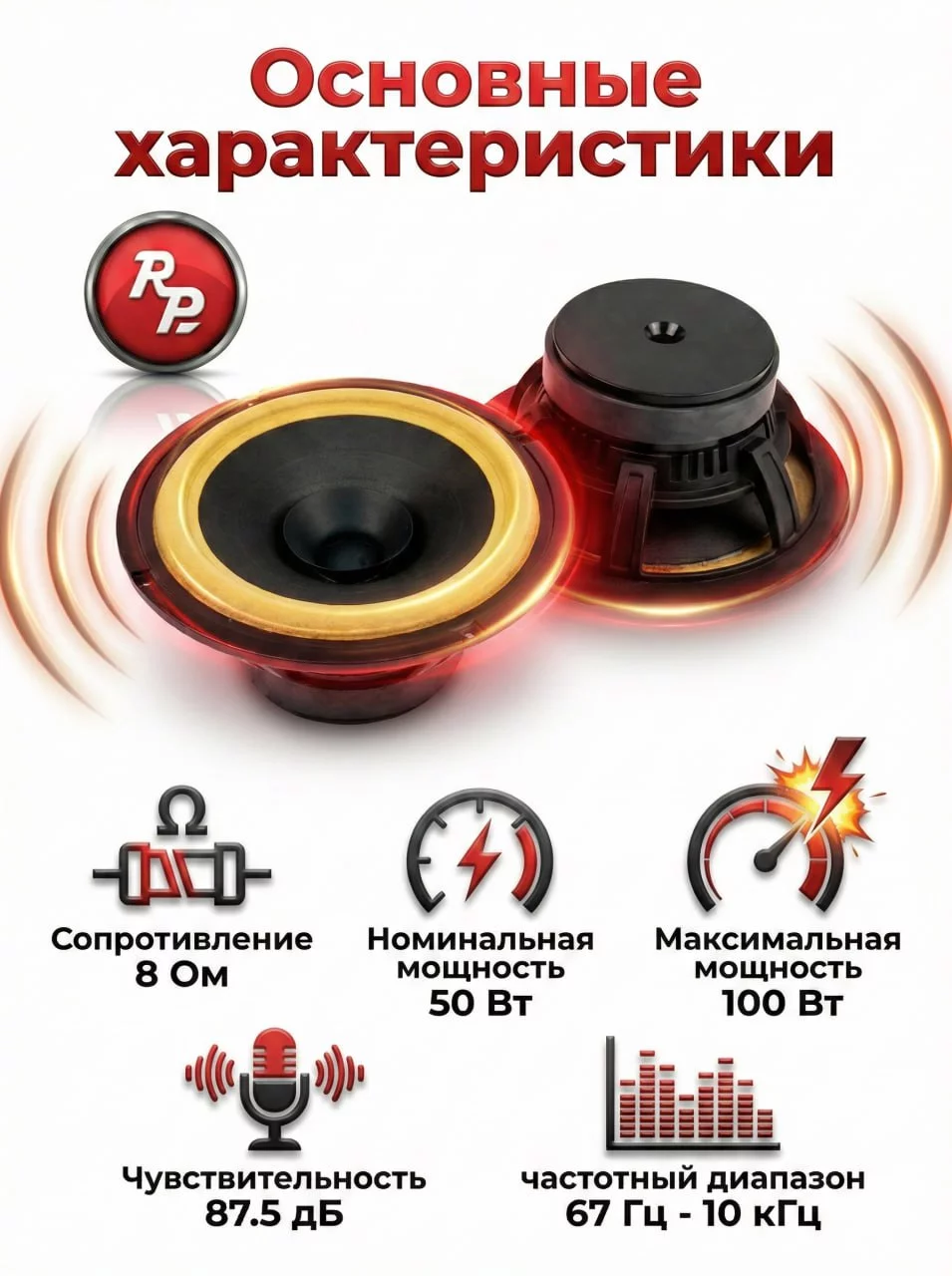 Широкополосные динамики RedPower BF6 (6.5') Широкополосные динамики RedPower BF6 (6.5')