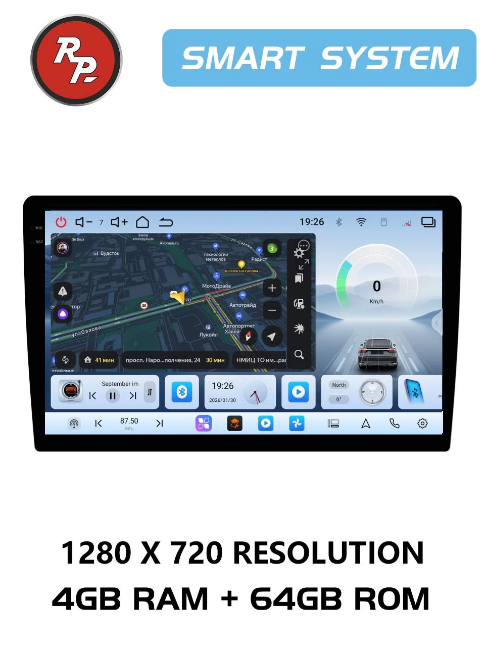 Автомагнитола RedPower 80XXX SMART 4/64 Гб 9 дюймов (без рамки и проводки)