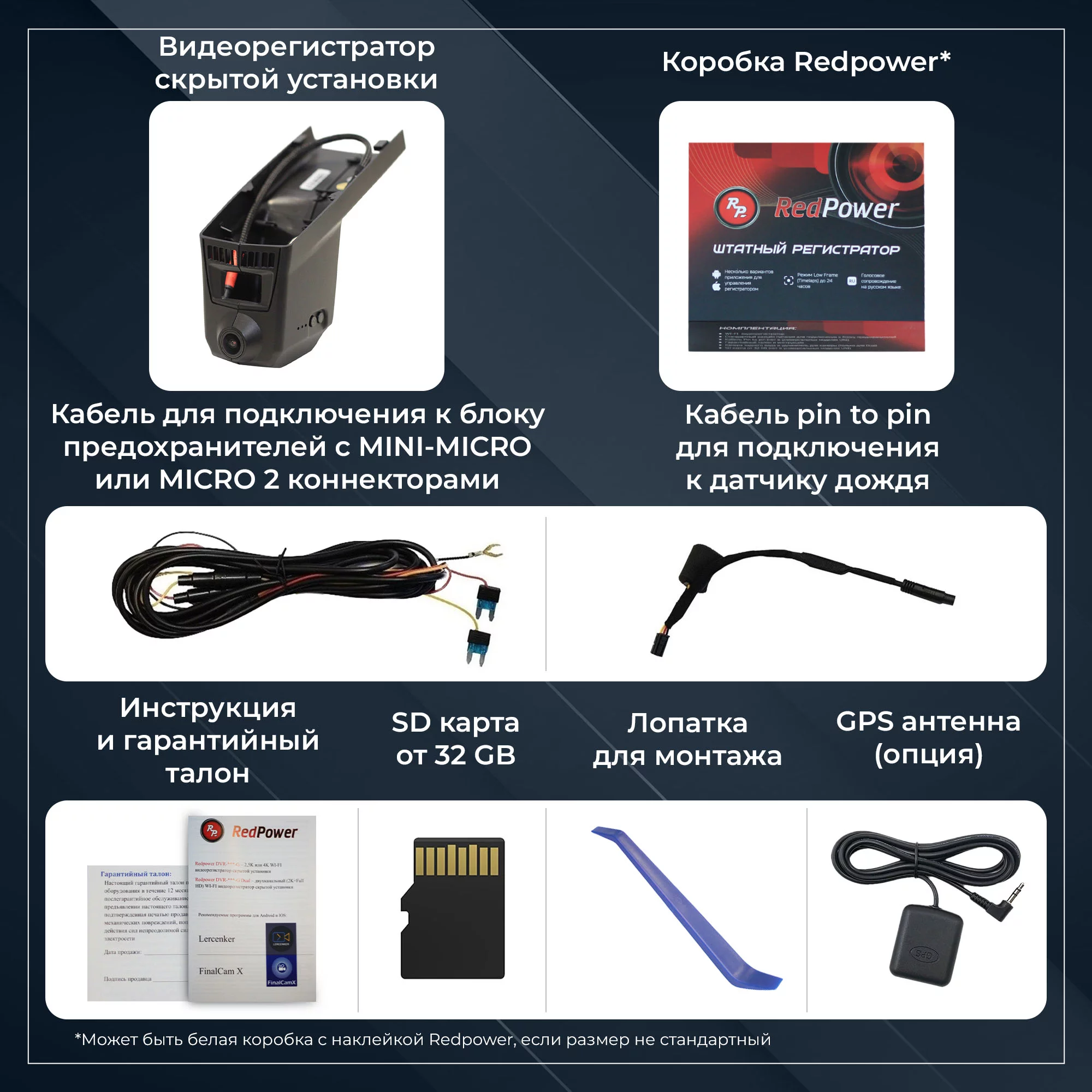 Штатный видеорегистратор RedPower DVR-BMW6-G для BMW F серии с ассистентом разъемы питания Штатный видеорегистратор RedPower DVR-BMW6-G для BMW F серии с ассистентом разъемы питания