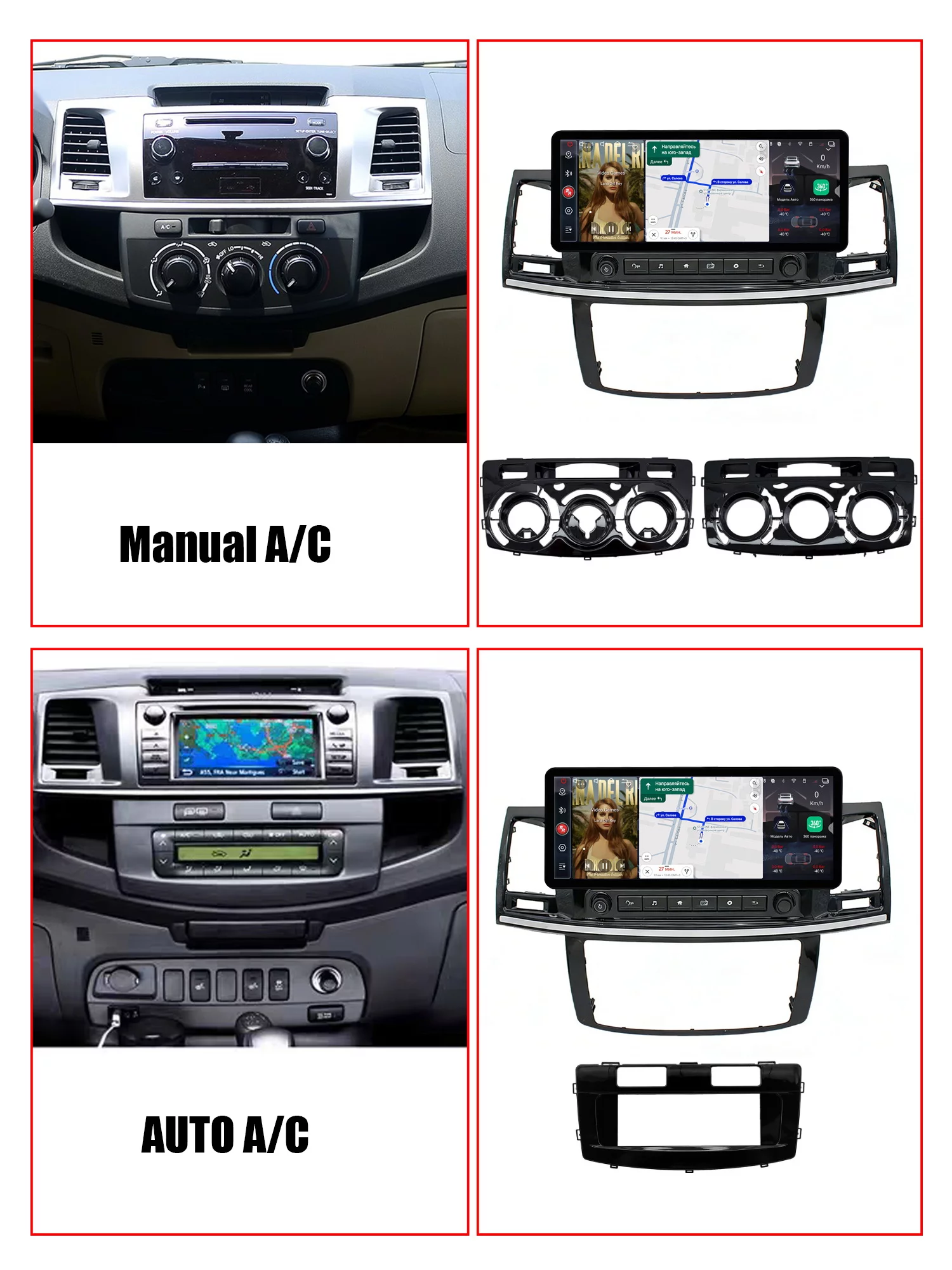 Автомагнитола RedPower 85269XL для Toyota Fortuner (11.2004-06.2015), Hilux Pick Up (08.2004-10.2015) без штатного усилителя Автомагнитола RedPower 85269XL для Toyota Fortuner (11.2004-06.2015), Hilux Pick Up (08.2004-10.2015) без штатного усилителя
